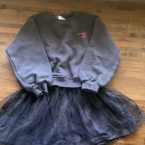 Zara kids - combination tulle dress charcoal color size 4